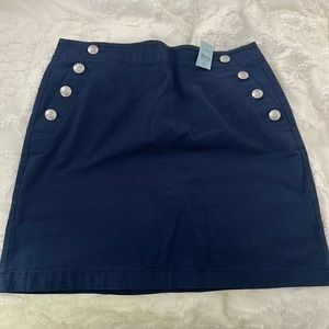 Loft NWT navy skirt with sailor buttons 10 petite